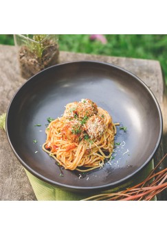 สปาเก็ตตี้สไปซี่พอร์คบอล (Spaghetti Spicy Pork Ball) 210 กรัม จำนวน 3 เสิร์ฟ ต่อ แพค 